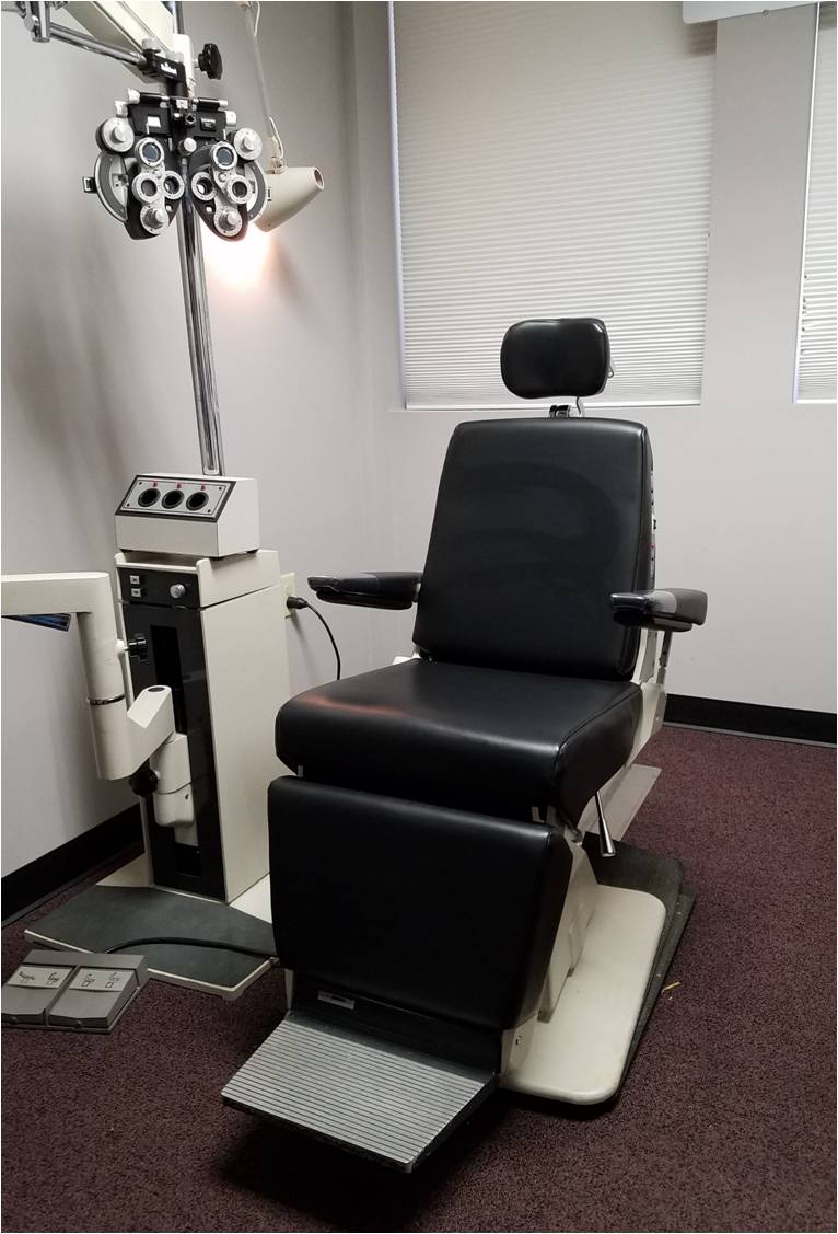 Eye doctor exam chair